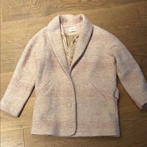 Sezane Bowie Coat Blush Pink Wool